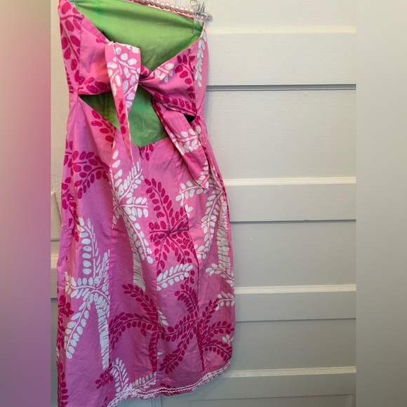Lilly Pulitzer Royal Palm Way Sabrina Dress size 2 Green Lining zipper & tie - Picture 2 of 5